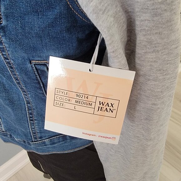 Wax Jean Denim Hoodie Jacket Junior Size Large NWT - Picture 13 of 16